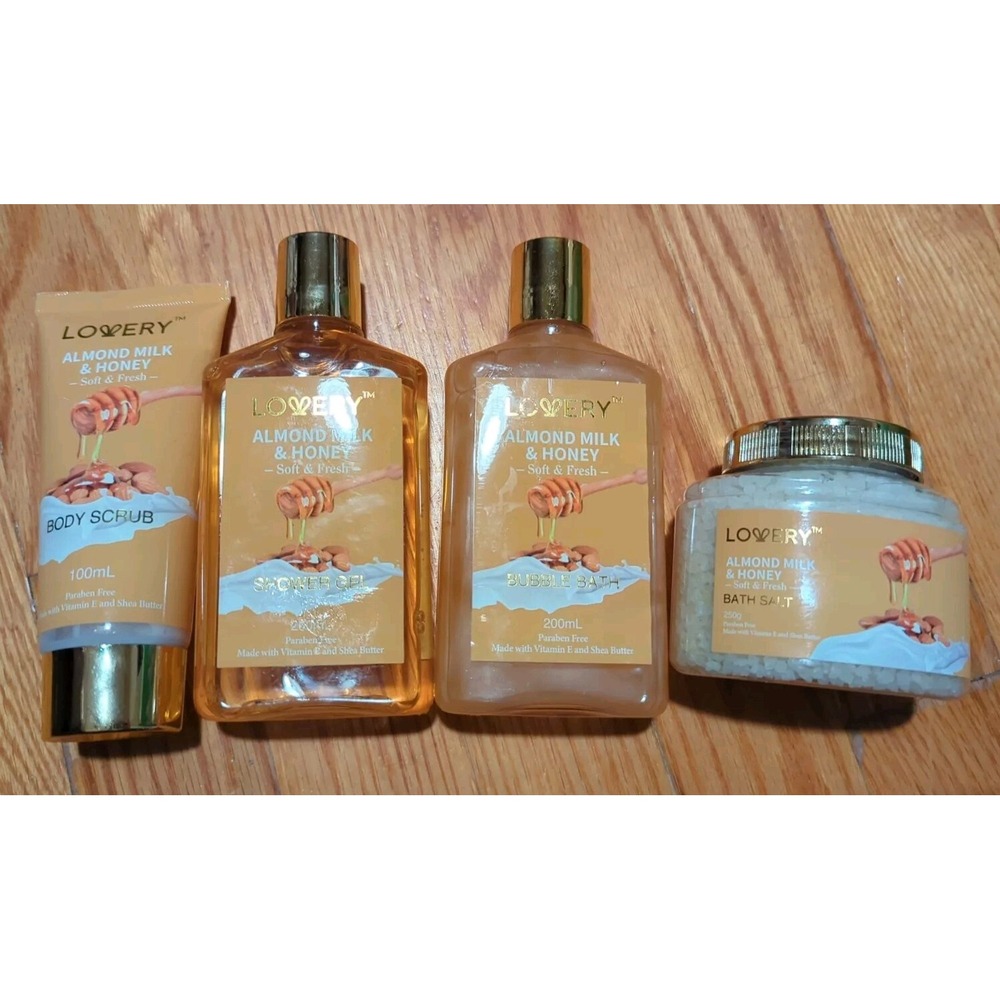 Lovely Bath Set Almond Milk‎ & Honey 4 Pcs